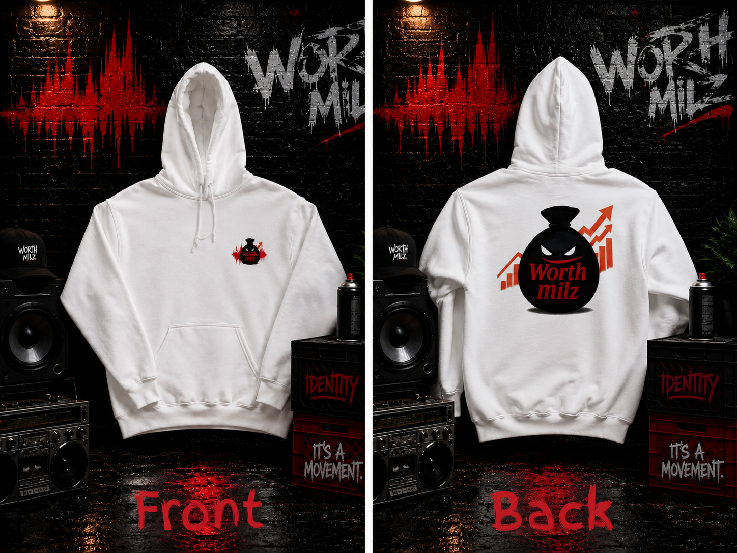 Worth Milz white hoodie
